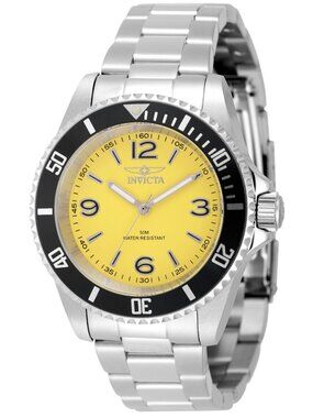 $199 Invicta Specialty Rowan Mens Yellow Black Steel Quartz Watch 49345 NIB